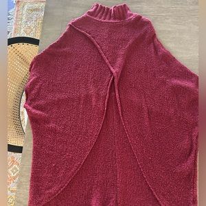 Burgundy over sized poncho sweater